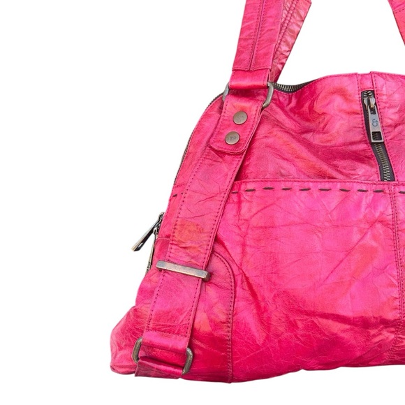 Matt & Nat - Crinkle Vegan Leather Shoulder Bag Raspberry Red - OS - Picture 3 of 16